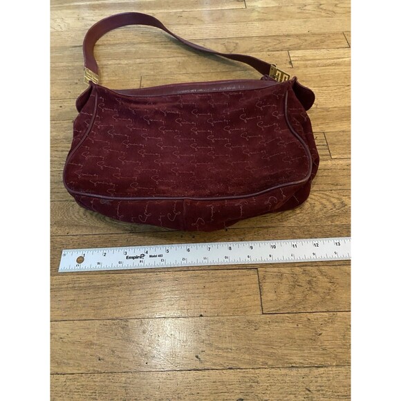 Givenchy Shoulder Bag Suede Leather Red Purse Made in Spain - Picture 11 of 12